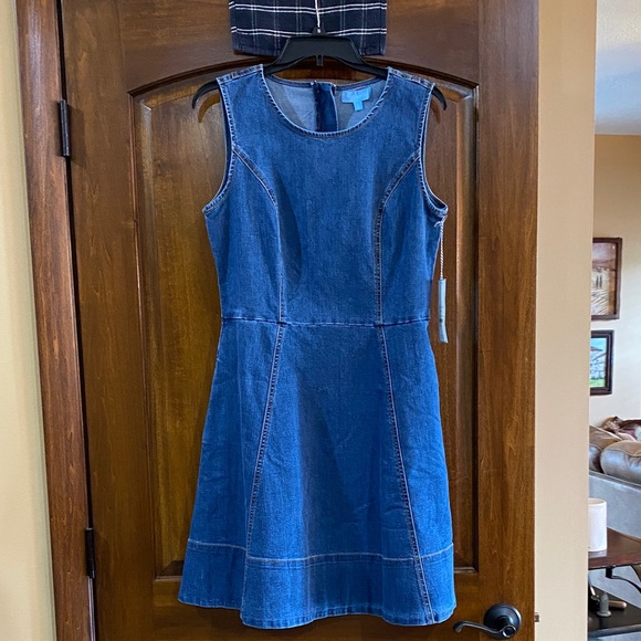 Draper James Sleeveless Blue Denim Dress - Picture 1 of 8